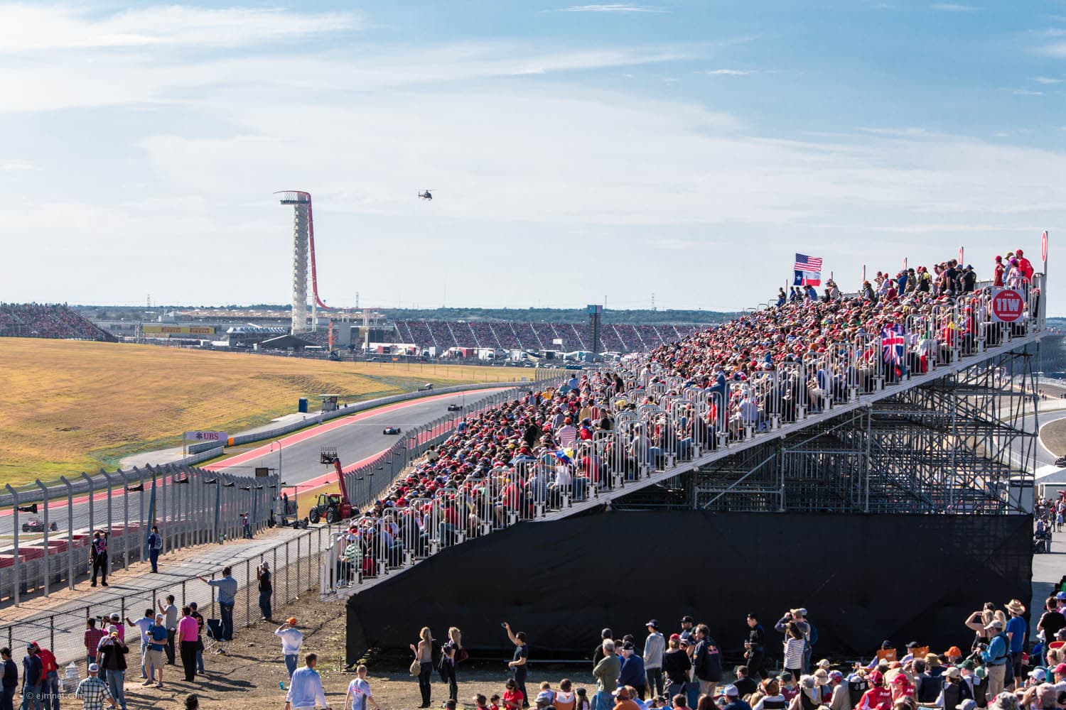 Race weekend travel atmosphere at a circuit